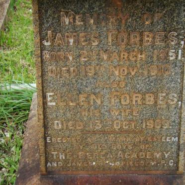 FORBES James 1851-1910 &amp; Ellen -1909