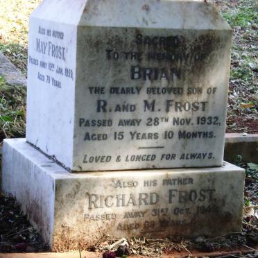 FROST Richard -1949 :: FROST Brian -1932 :: FROST May -1959