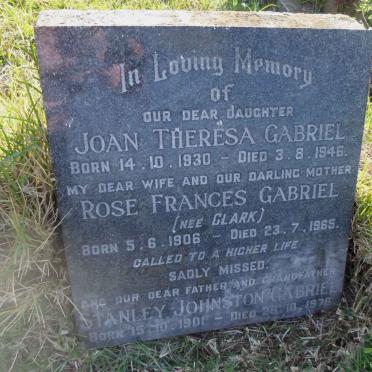 GABRIEL Stanley Johnston 1901-1976 &amp; Rose Frances CLARK 1906-1965 :: GABRIEL Joan Theresa 1930-1946
