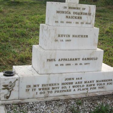 GANGULU Paul Appalsamy 1951-1977 :: NAICKER Kevin 1967- :: NAICKER Monica Ugandrie 1968-2010