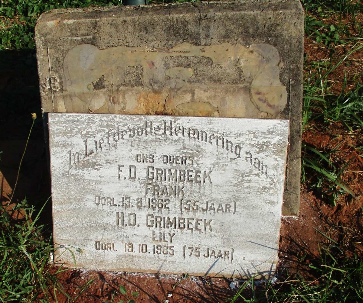GRIMBEEK F.D. -1962 &amp; H.D. -1985