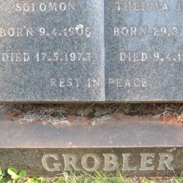 GROBLER Solomon 1906-1973 &amp; Thelma Jane 1908-1974
