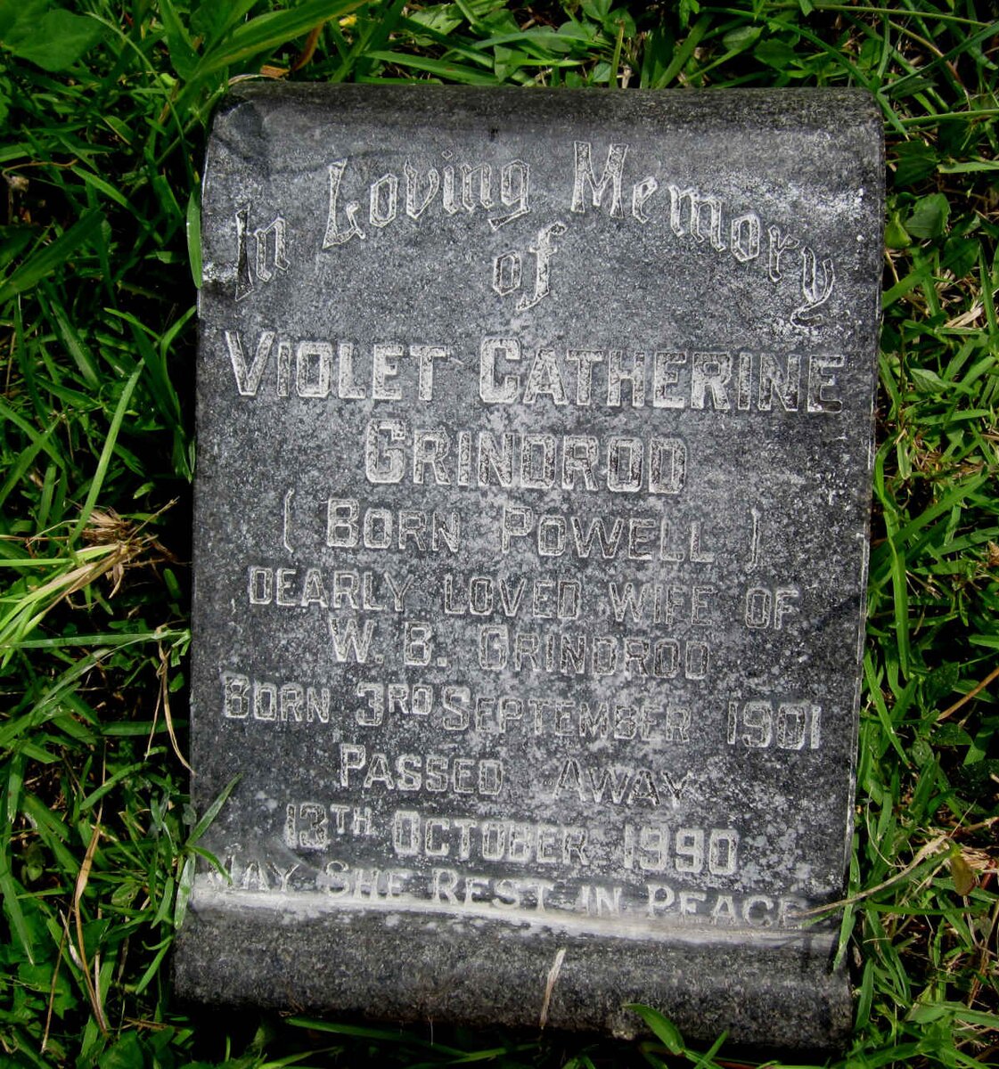 GRINDROD Violet Catherine nee POWELL 1901-1990