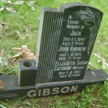 GIBSON John Andrew -1975 &amp; Elizabeth Susan Cathrine -1987 :: GIBSON Jack -1945