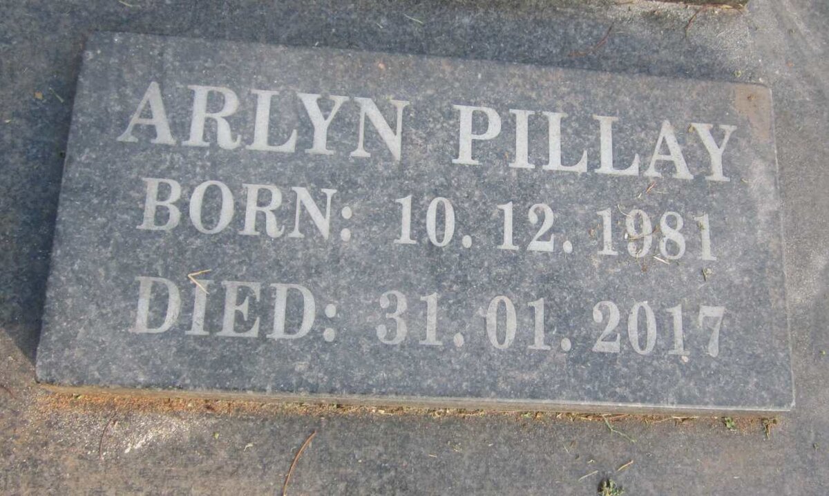 PILLAY Arlyn 1981-2017