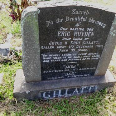 GILLATT Eric Allan 1903-1954 &amp; Joyce Evangeline Anne 1905-1948 :: GILLATT Eric Royden -1943