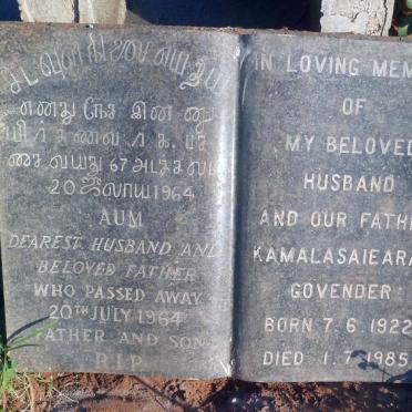 GOVENDER Patchay -1964 :: GOVENDER Kamalasaiearan 1922-1985