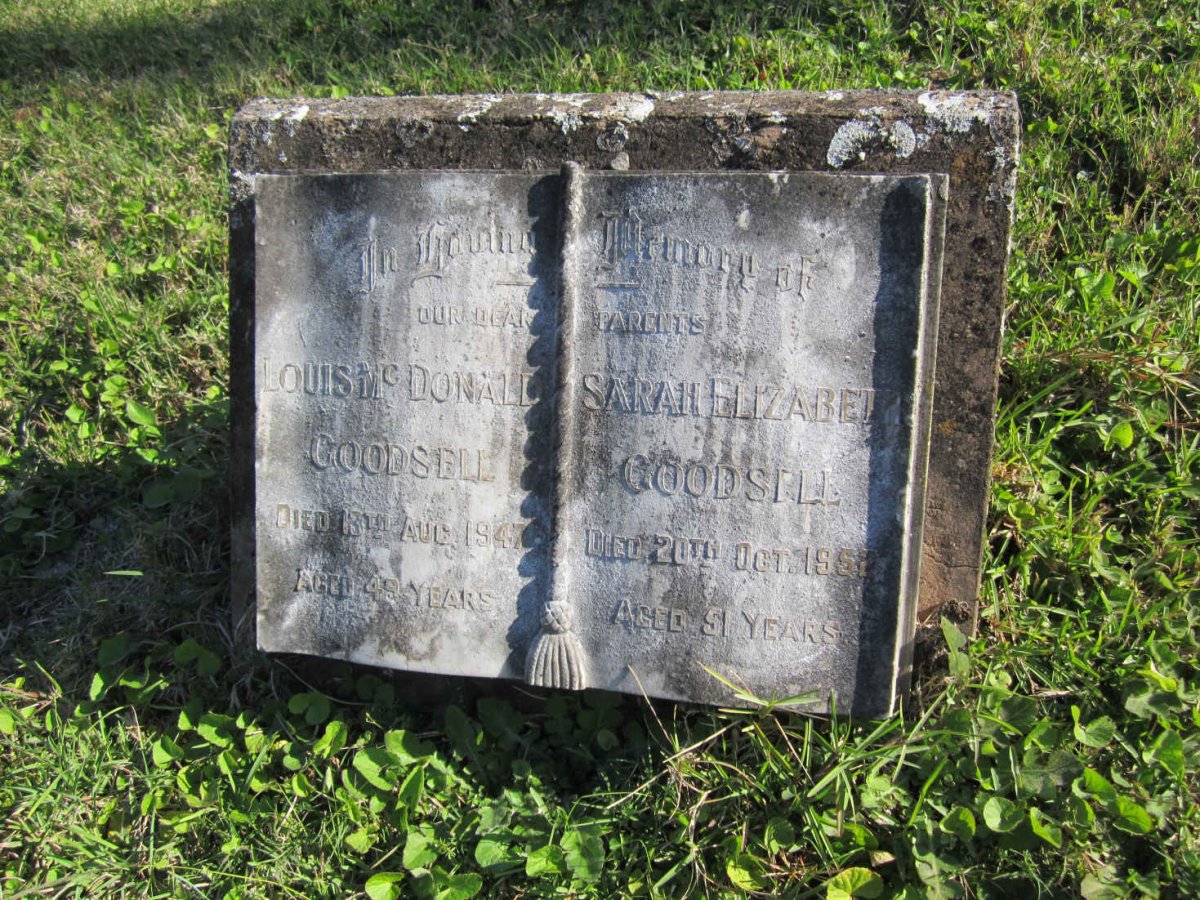 GOODSELL Louis McDonald -1947 &amp; Sarah Elizabeth -1952