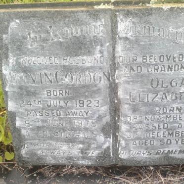 GORDON Melvin 1923-1975 &amp; Olga Elizabeth 1921-1981