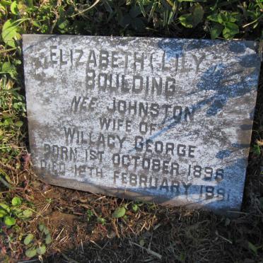 GOULDING Willacy George -1933 &amp; Elizabeth JOHNSTON 1898-1981