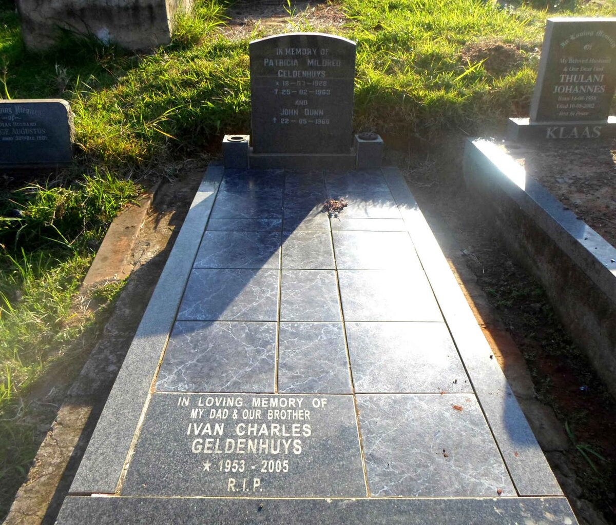GELDENHUYS Patricia Mildred 1928-1963 :: DUNN John -1968 :: GELDENHUYS Ivan Charles 1953-2005