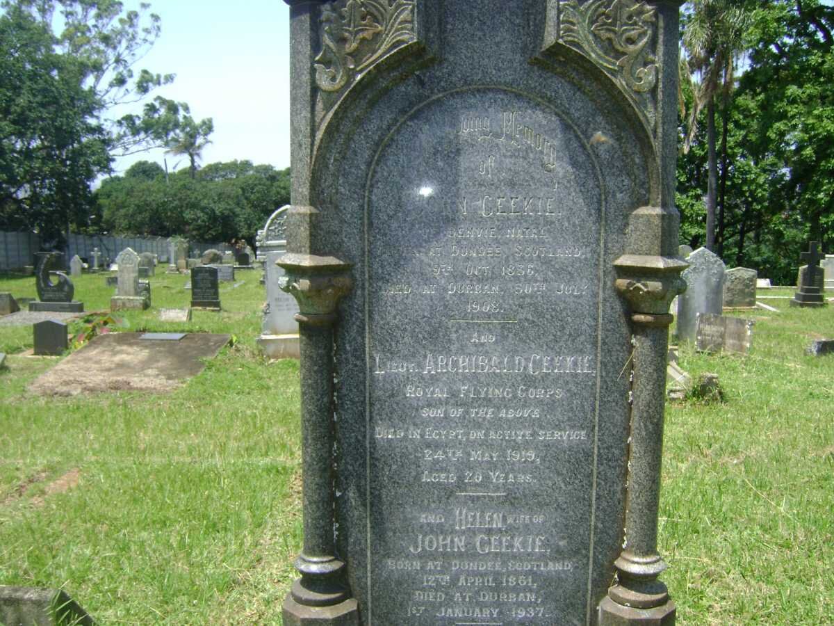 GEEKIE John 1836-1908 &amp; Helen 1861-1937 :: GEEKIE Archibald -1915