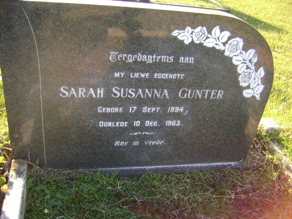 GUNTER Pieter Tredoux 1905- &amp; Sarah Susanna 1894-1963