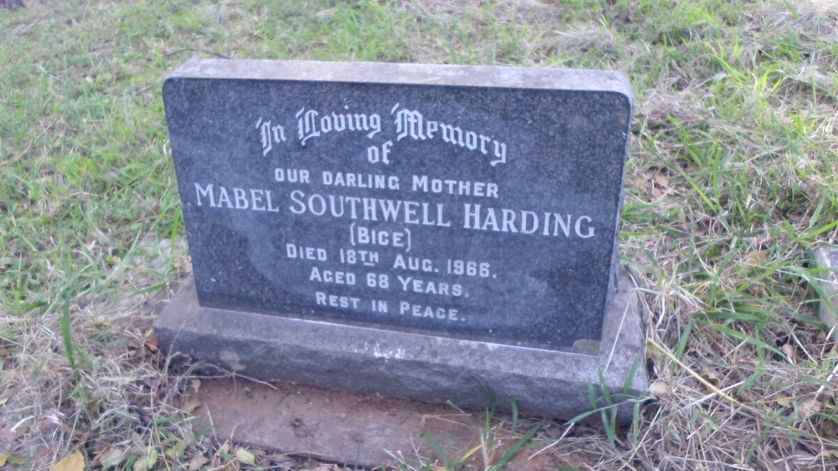 HARDING Mabel Southwell  -1966