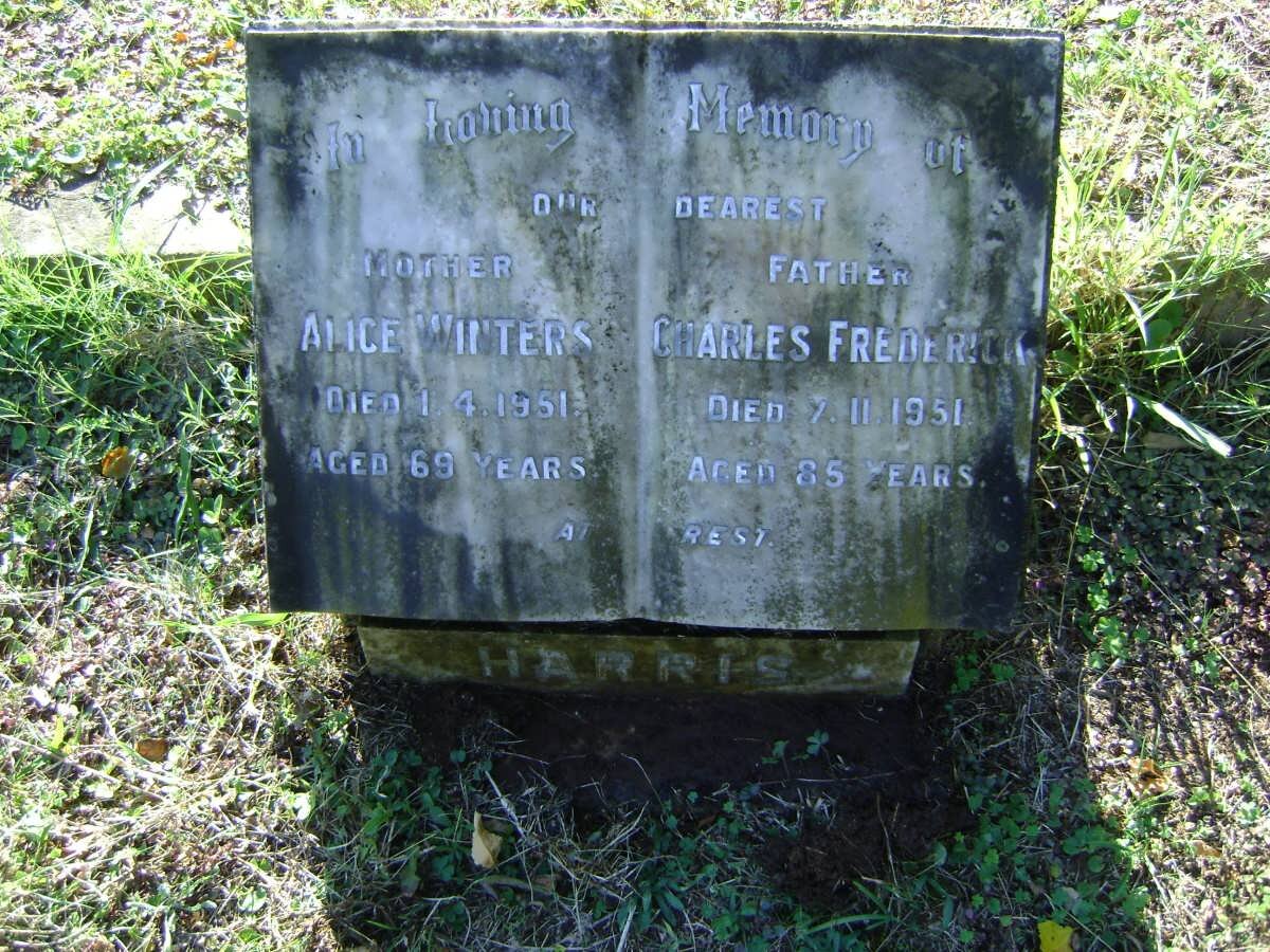 HARRIS Charles Frederick -1951 &amp; Alice WINTERS -1951