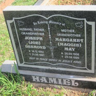 HAMIEL Joseph Desmond 1932-1981 &amp; Margaret May 1906-1995