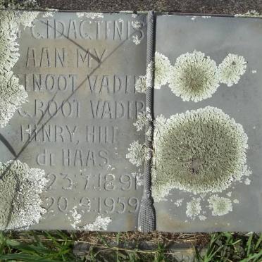 HAAS Henry Hill, de 1891-1959