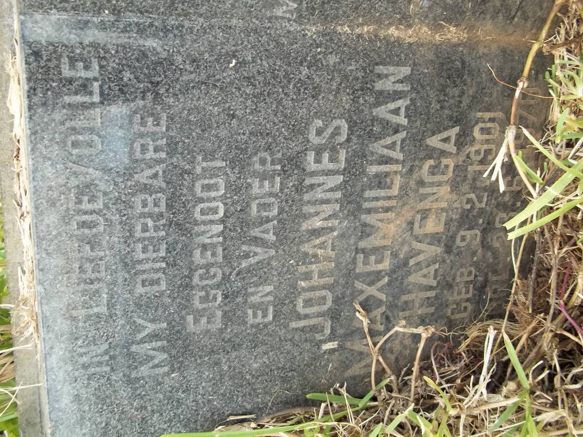 HAVENGA Johannes Maxemiliaan 1901-1970