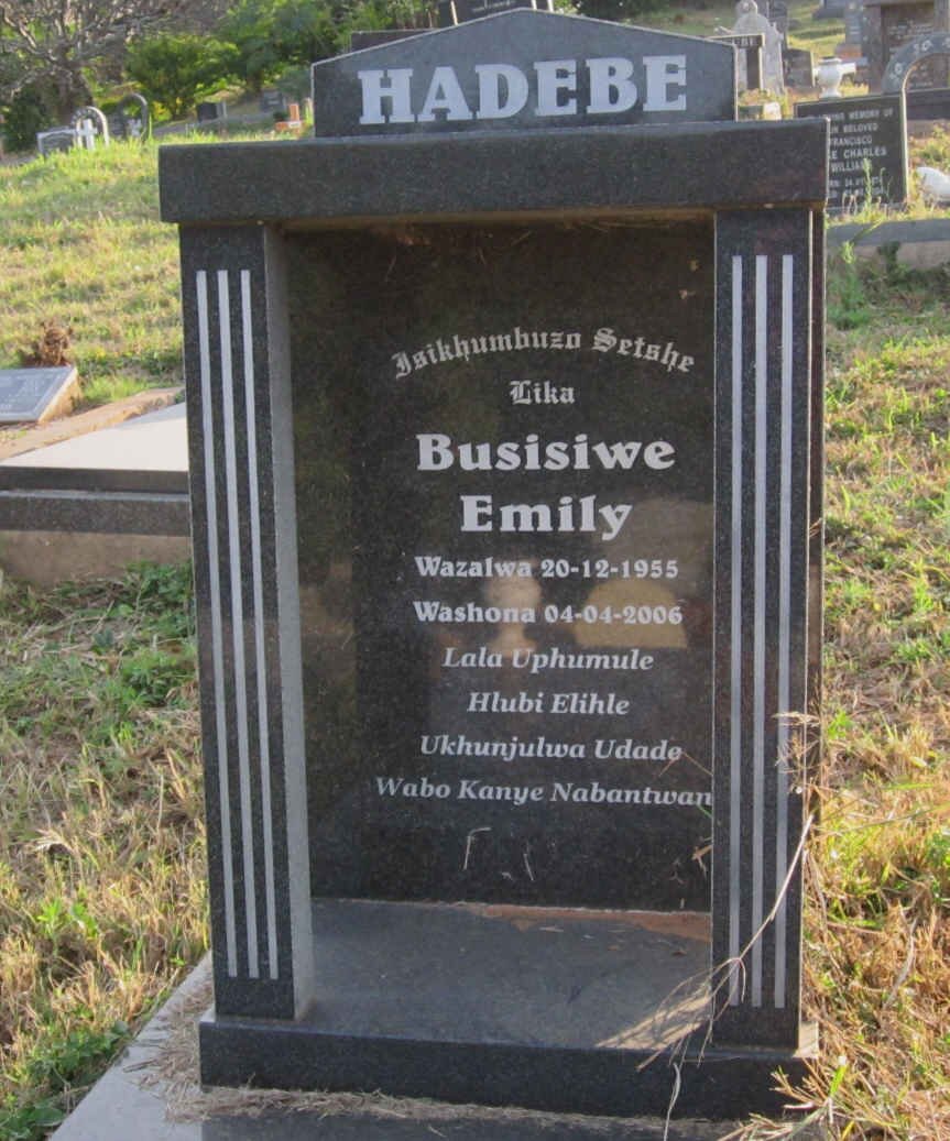 HADEBE Busisiwe Emily 1955-2006