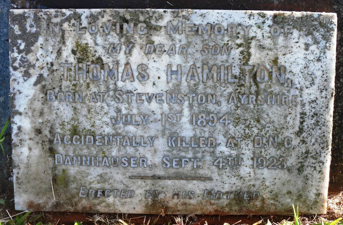 HAMILTON Thomas 1894-1923