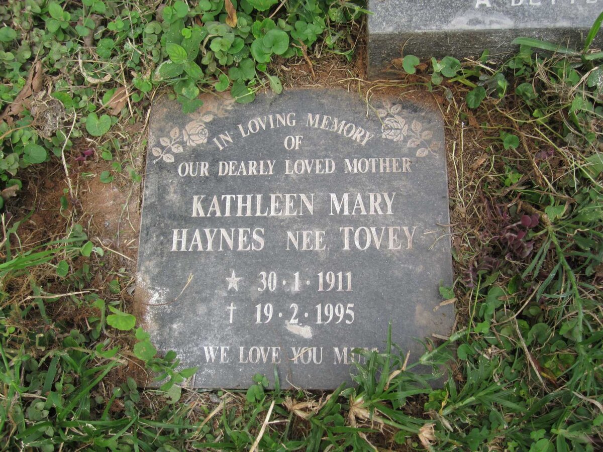 HAYNES Kathleen Mary nee TOVEY 1911-1995
