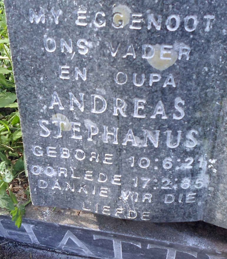 HATTINGH Andreas Stephanus 1921-1985