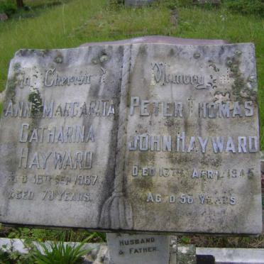 HAYWARD Peter Thomas John -1945 &amp; Anna Margarita Catharina -1967