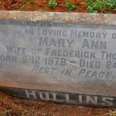 HOLLINS Mary Ann 1878-1975