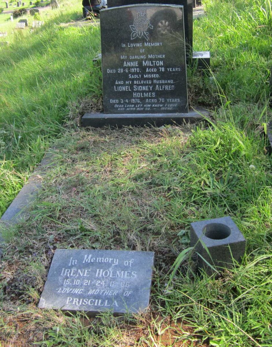 HOLMES Lionel Sidney Alfred -1976 &amp; Annie MILTON -1970 :: HOLMES Irene 1921-1986