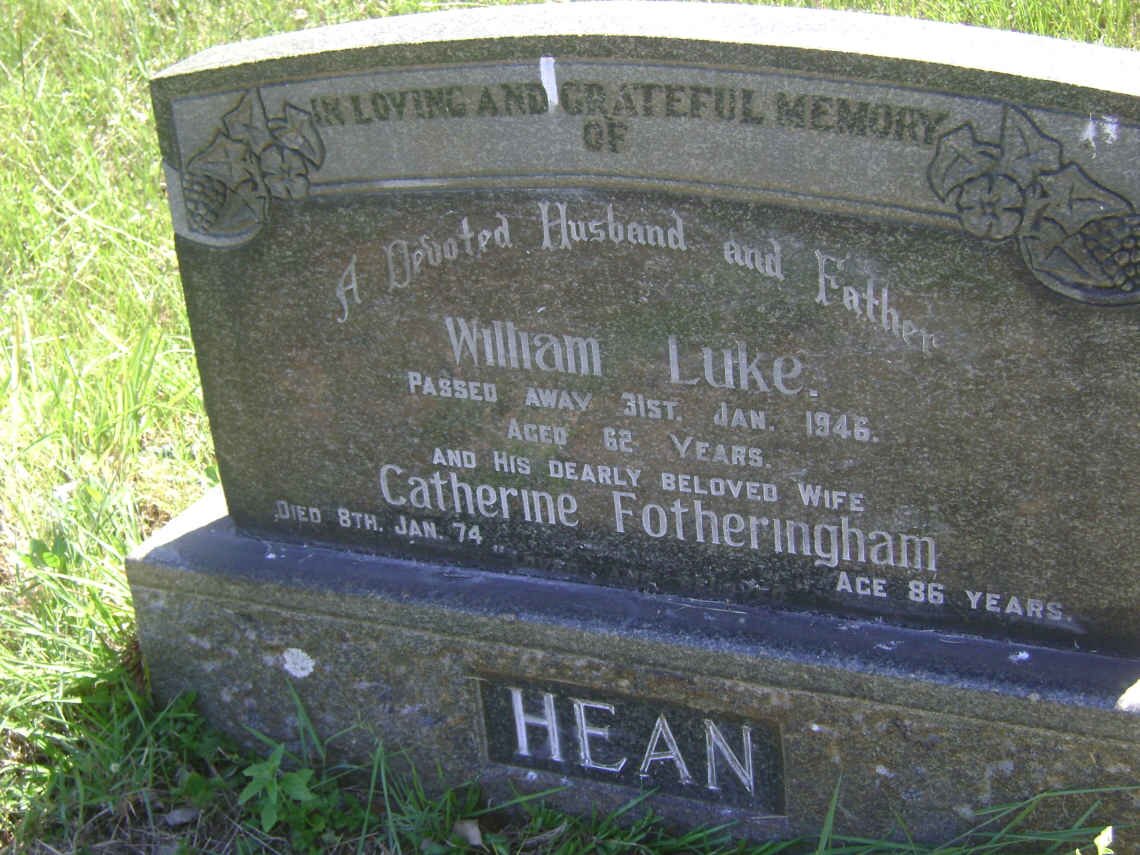 HEAN William Luke -1946 &amp; Catherine Fortheringham -1974