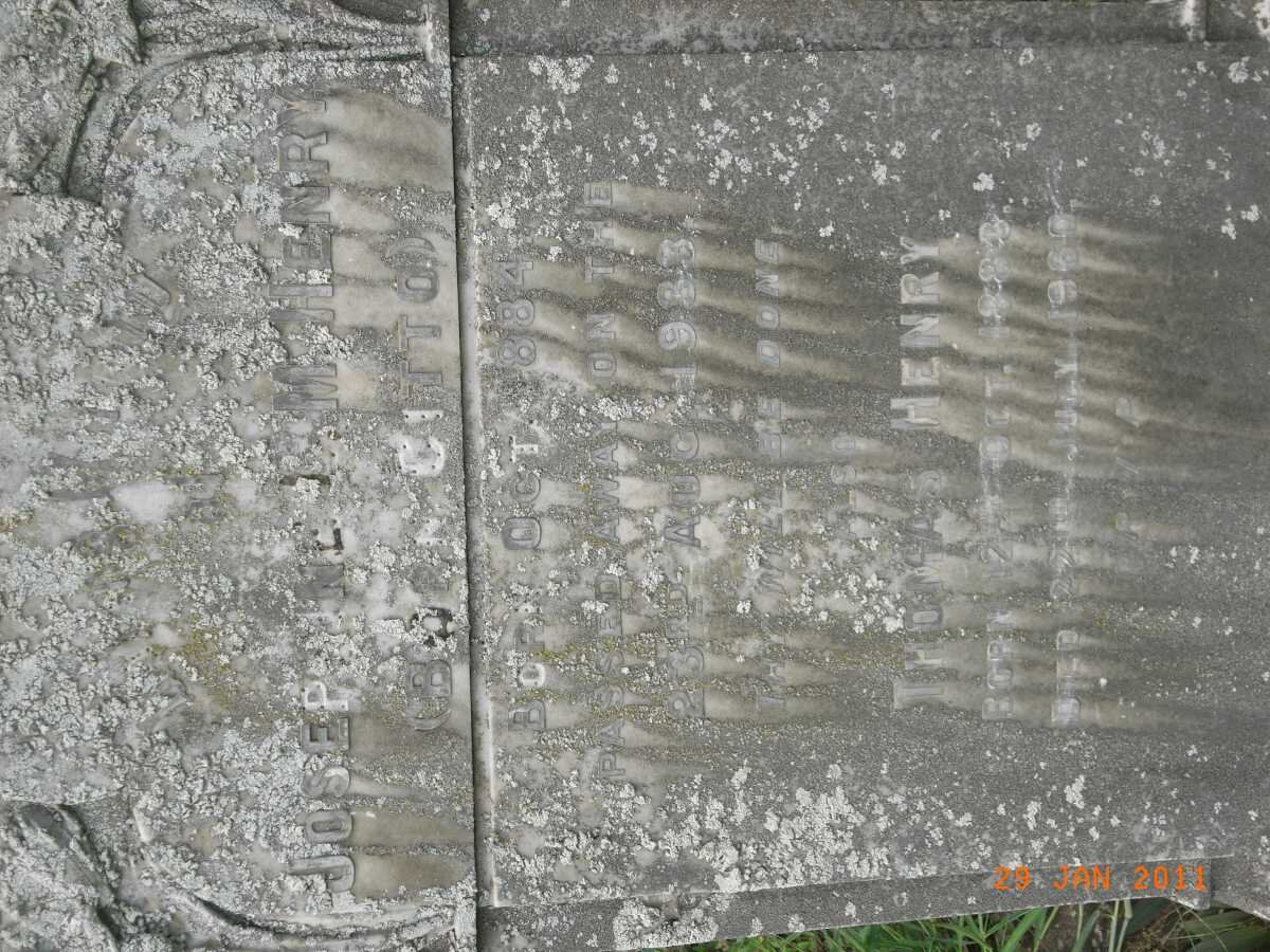 HENRY Thomas 1883-1960 &amp; Josephine L.M. CITTO 1884-1933