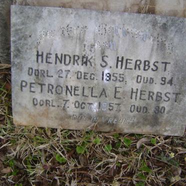 HERBST Hendrik S. -1955 &amp; Petronella E. -1957