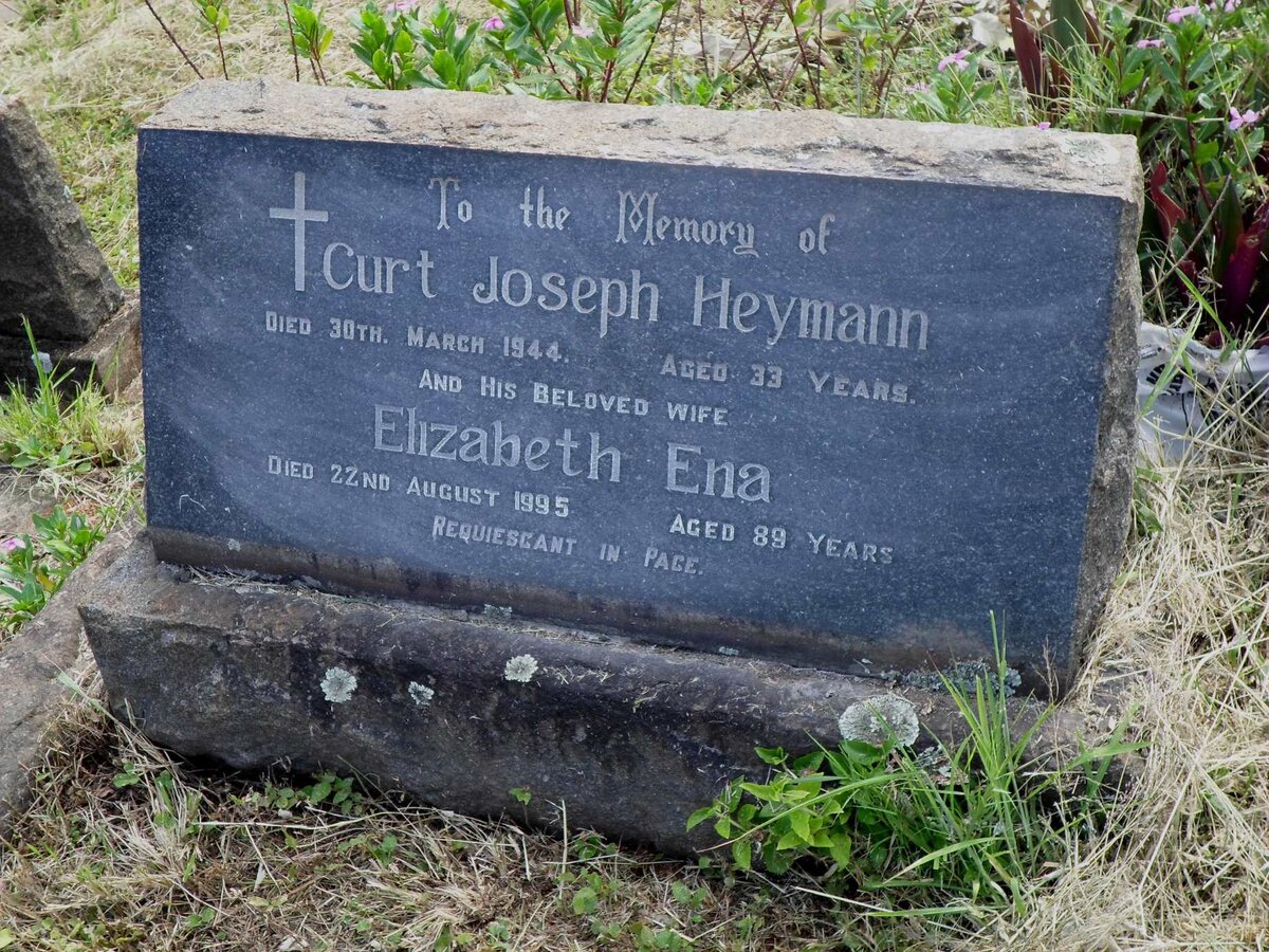 HEYMANN Curt Joseph -1944 &amp; Elizabeth Ena -1995