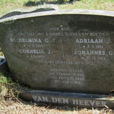 HEEVER Wilhelmina G.J., van den 1955-1972 :: HEEVER Cornelia J., van den 1959-1972