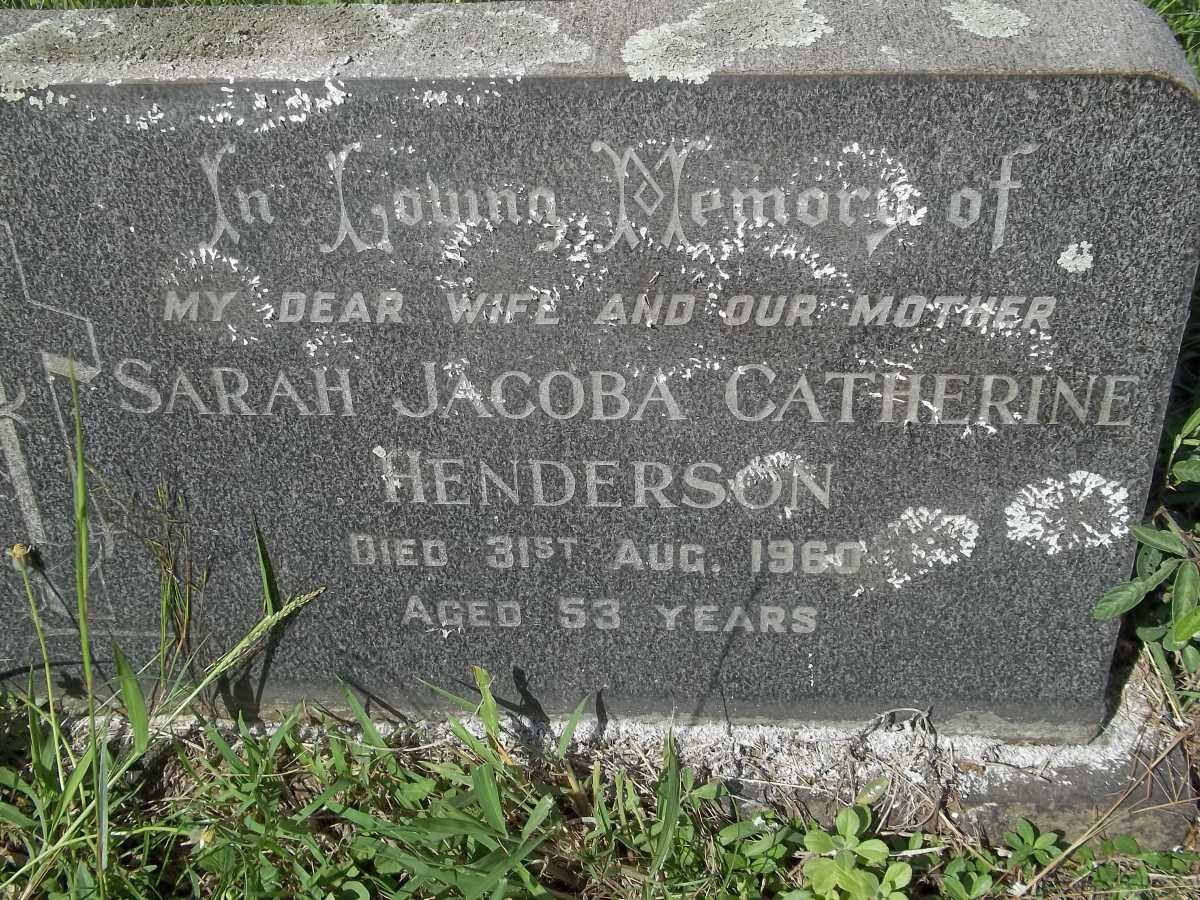 HENDERSON Sarah Jacoba Catherine -1960