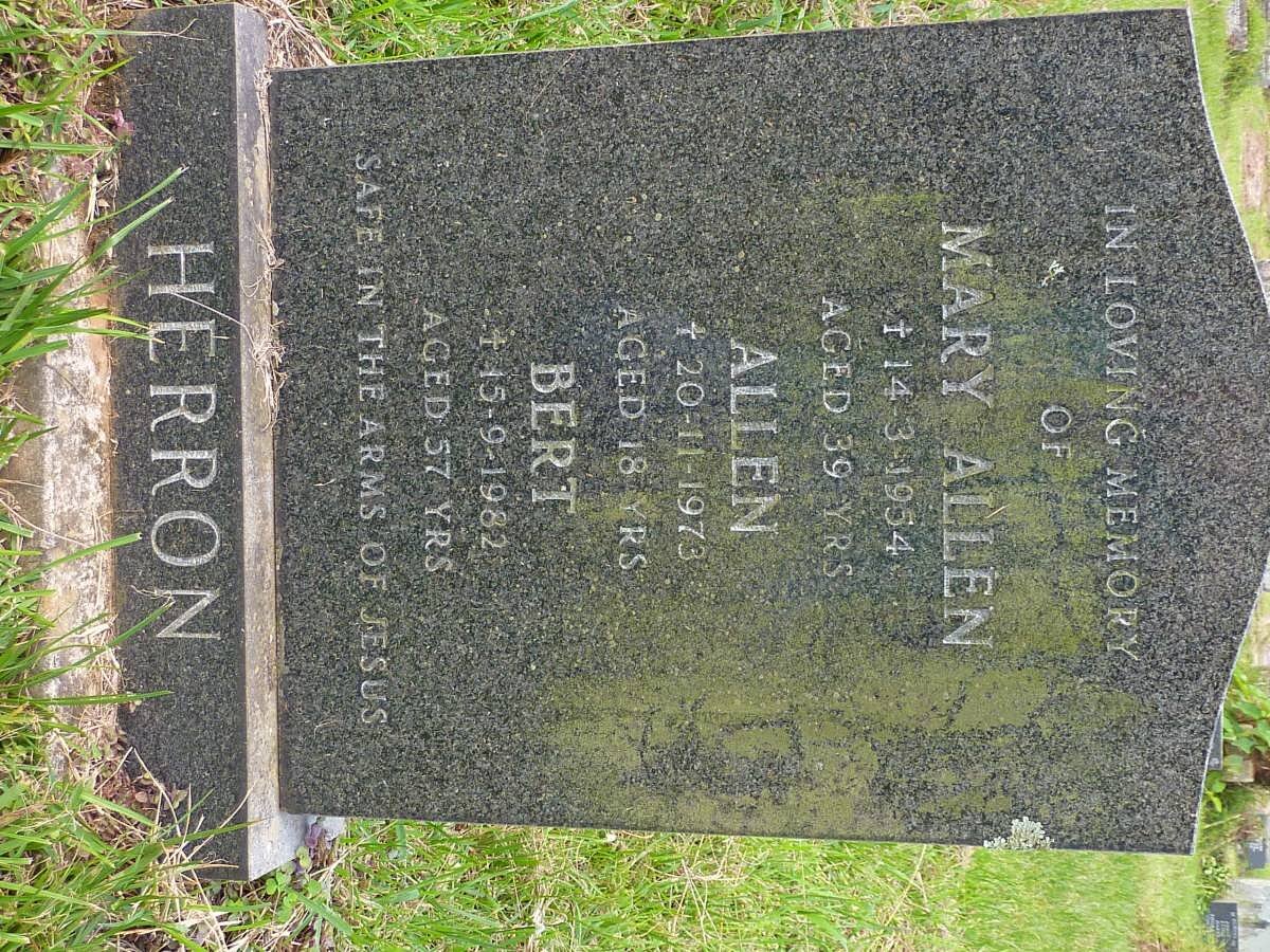 HERRON Mary Allen -1954 :: HERRON Bert -1982 :: HERRON Allen -1973