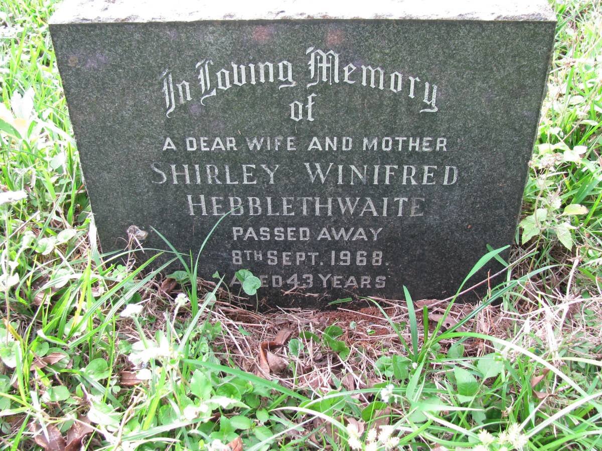 HEBBLETHWAITE Shirley Winifred -1968