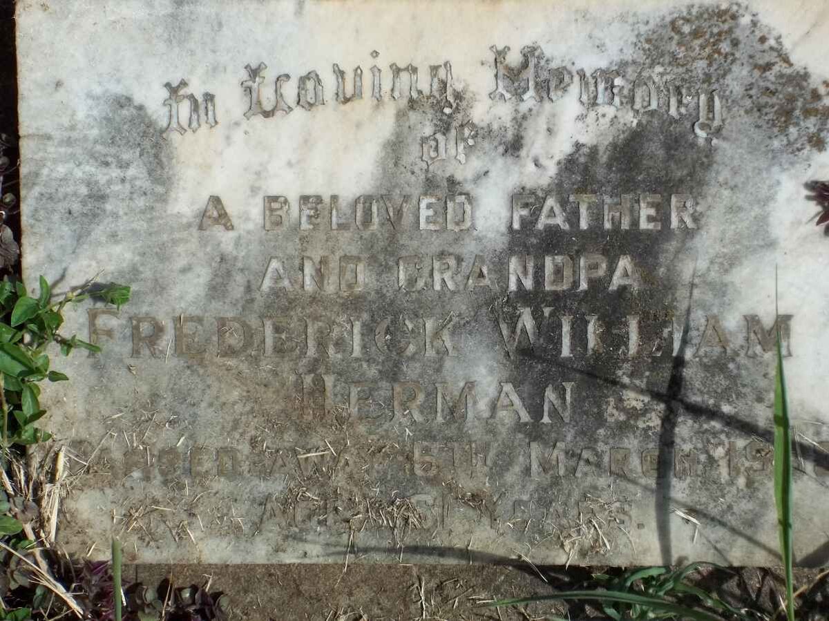 HERMAN Frederick William -1963