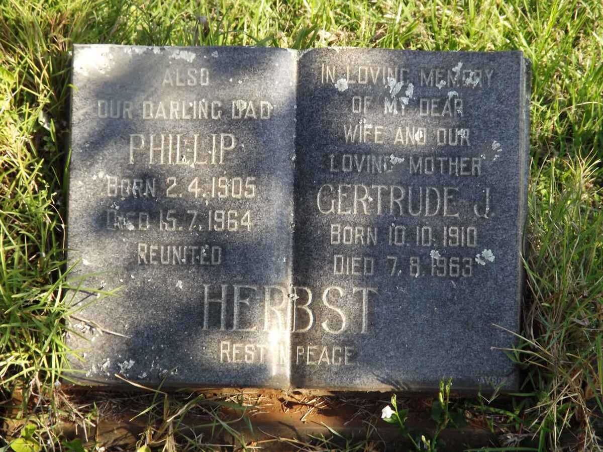 HERBST Phillip 1905-1964 &amp; Gertrude J. 1910-1963