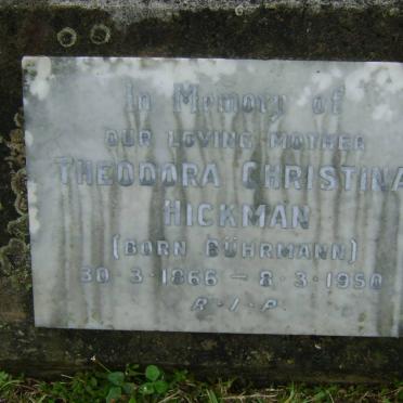 HICKMAN Theodora Christina nee BUHRMANN 1866-1950