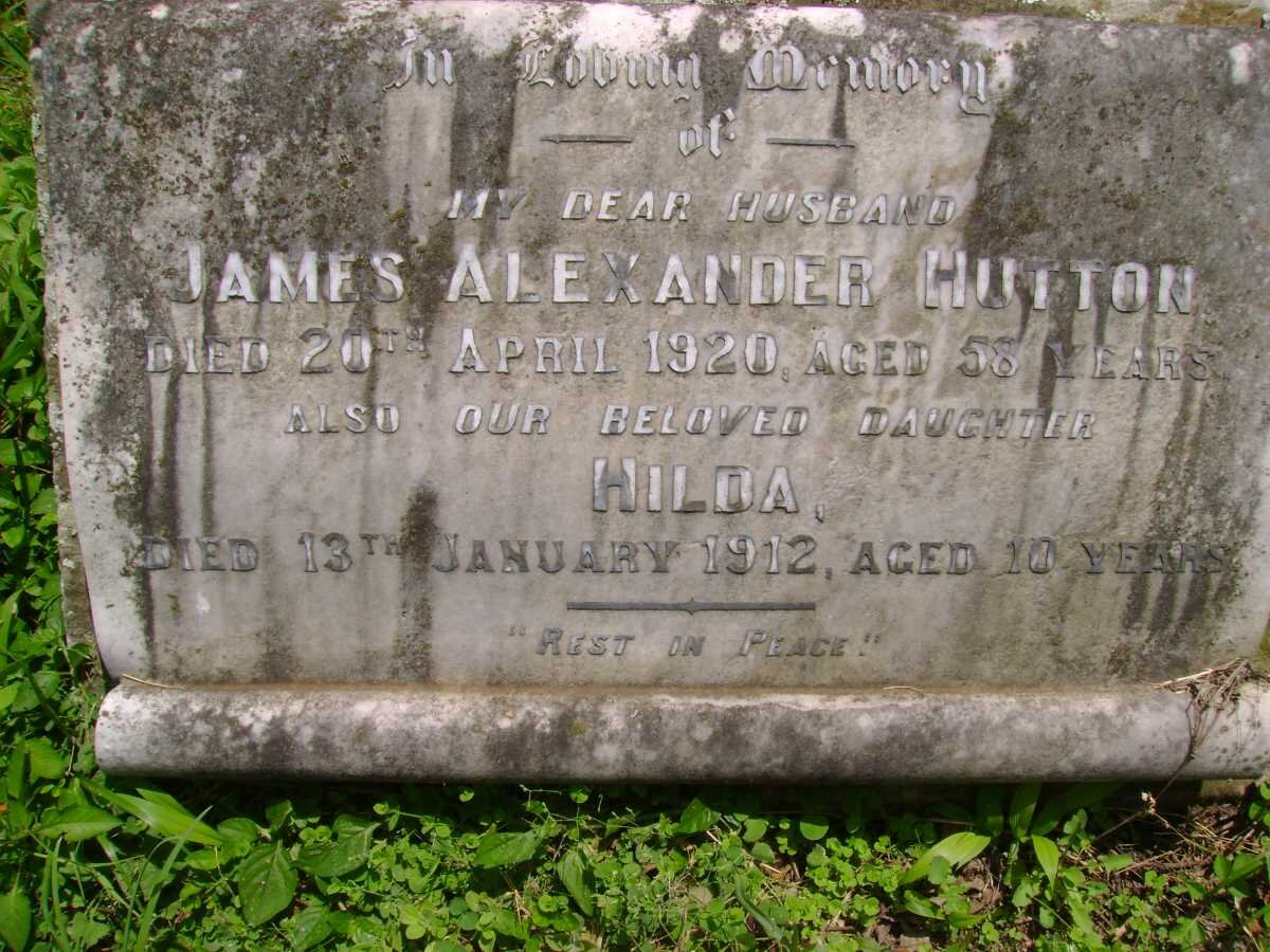 HUTTON James Alexander -1920 :: HUTTON Hilda -1912