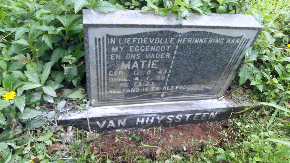 HUYSSTEEN Matthian Jacobus, van 1943-1986