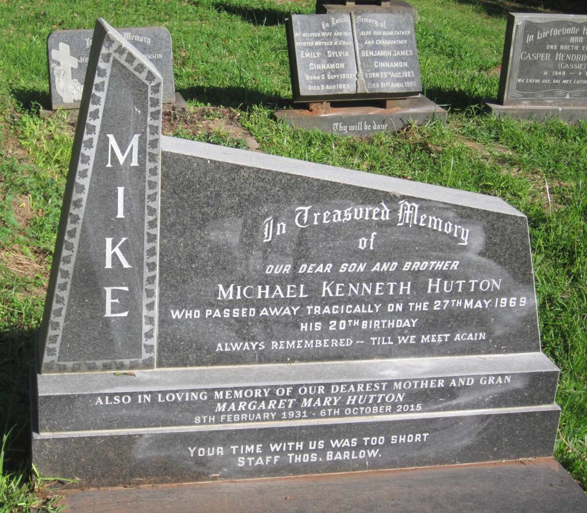 HUTTON Margaret Mary 1931-2015 :: HUTTON Michael Kenneth -1969