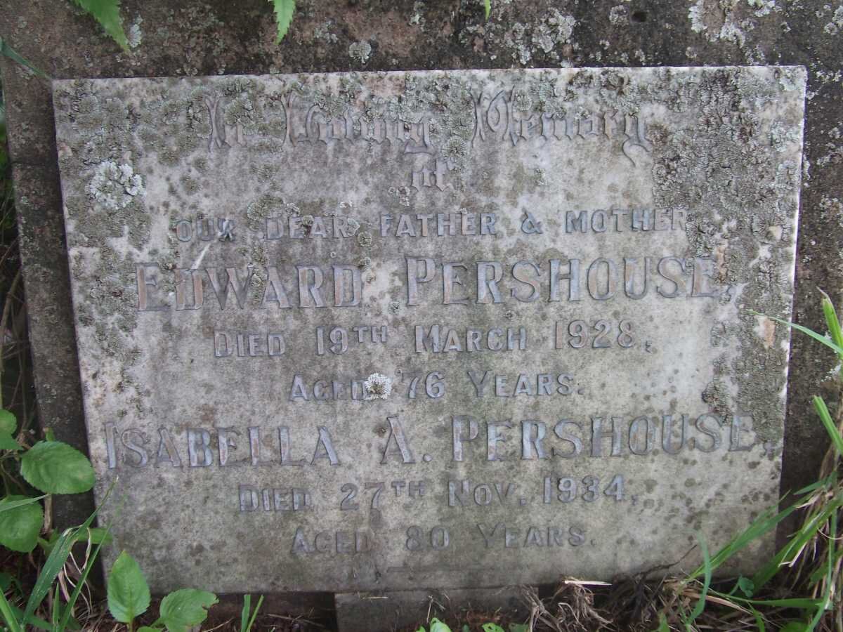 PERSHOUSE Edward -1928 &amp; Isabella A. -1934 
