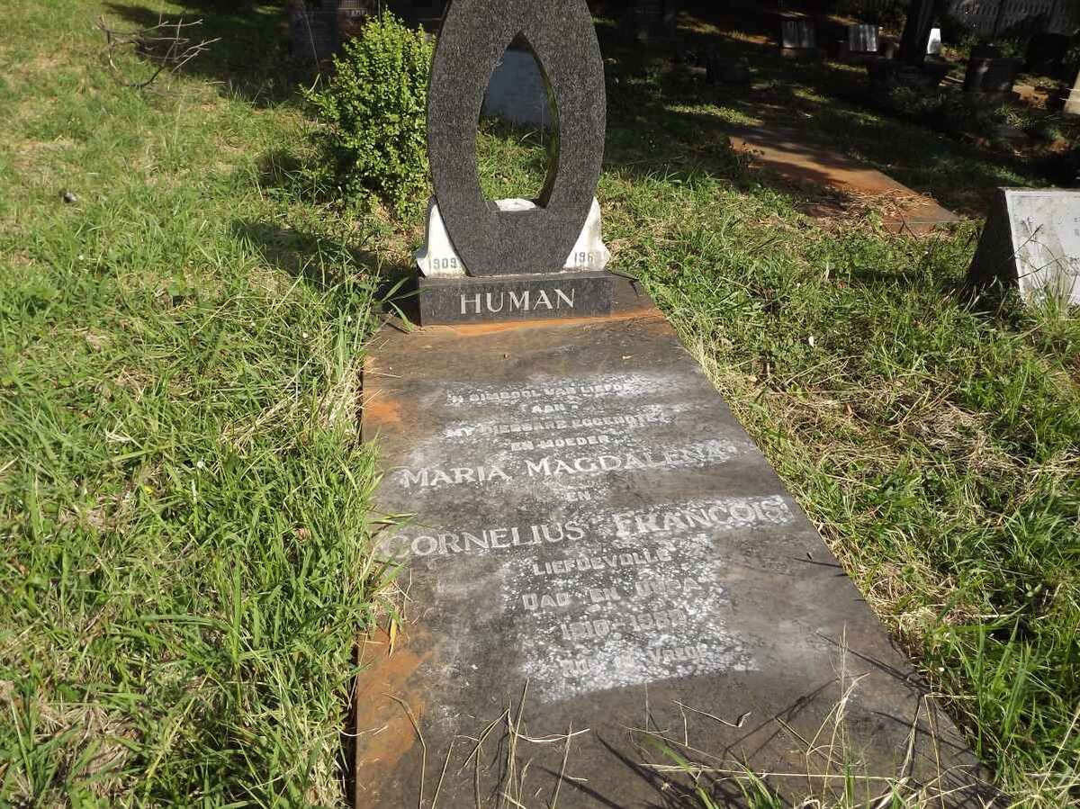HUMAN Cornelius Francois 1910-1989 &amp; Maria Magdelena 1909-1963