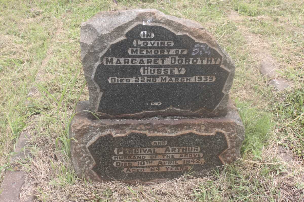 HUSSEY Percival Arthur -1942 &amp; Margaret Dorothy -1939