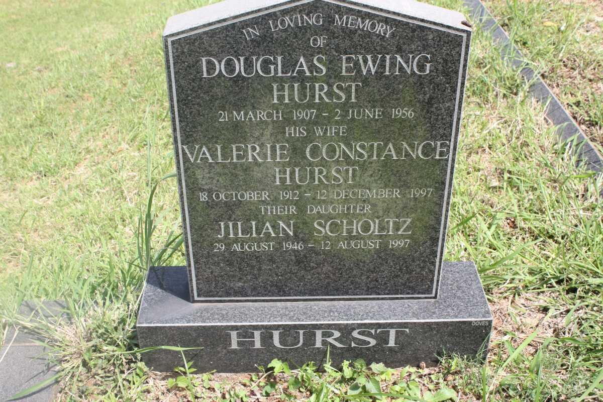 HURST Douglas Ewing 1907-1956 &amp; Valerie Constance 1912-1997 :: SCHOLTZ  Jilian 1946-1997