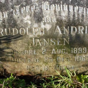 JANSEN Rudolph Andries 1899-1963