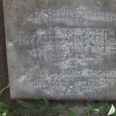 JAMIESON John Alexander -1938 &amp; Jane Forbes -1952