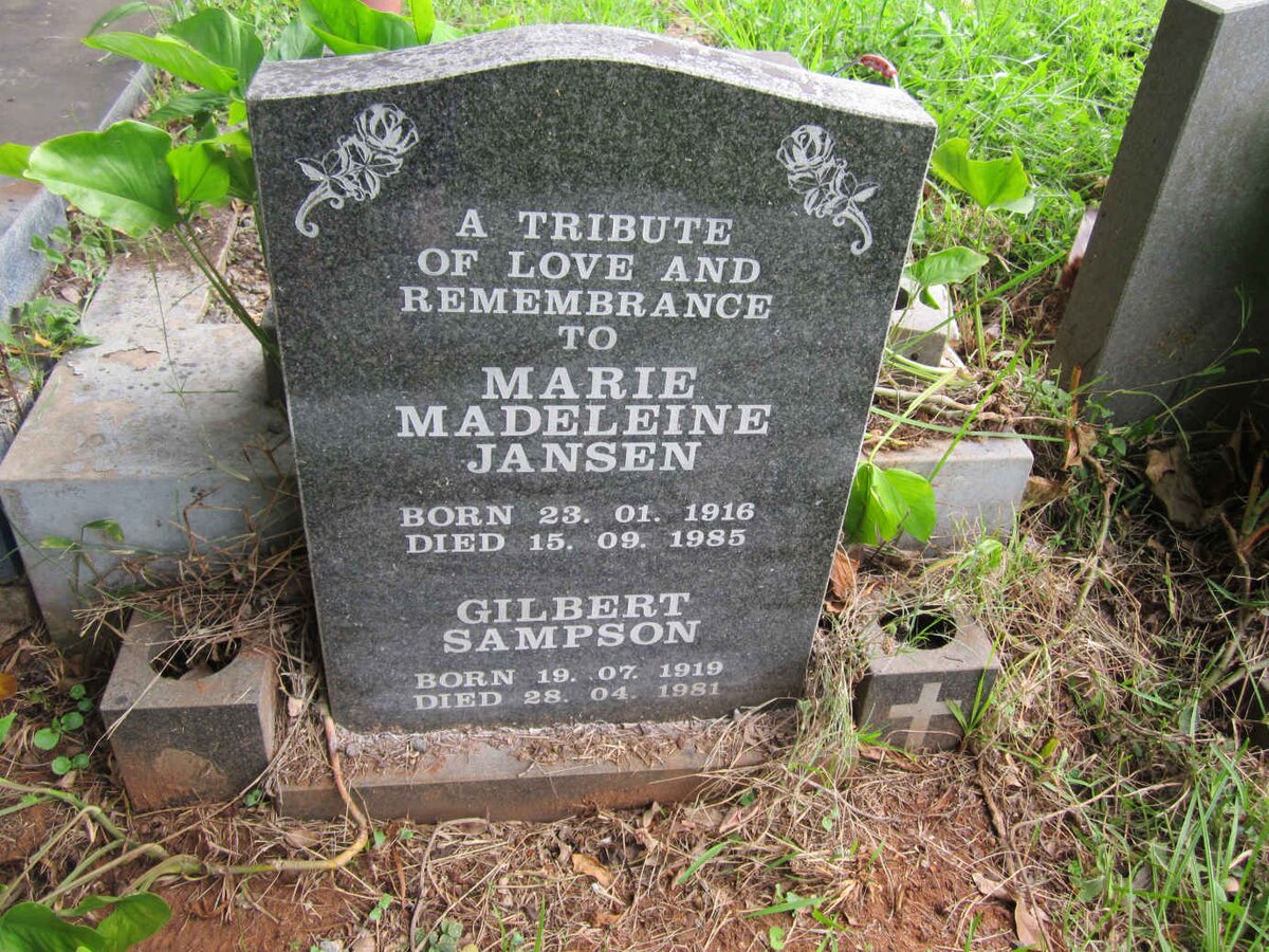 JANSEN Marie Madeleine 1916-1985 :: SAMPSON Gilbert 1919-1981